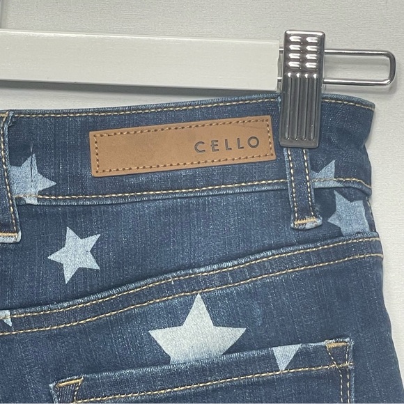 Cello Star Print Flare Bell Bottom High Rise Long Length Women's Jeans Size 3 - Picture 10 of 14